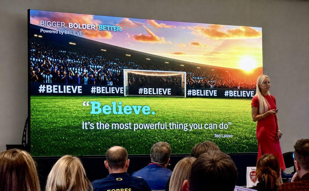 6 x P2mm LED video panels in action at live event, configured as a high-resolution display showing video content, with flexible modular setup for ground stacked or flown installation and crew operating system.